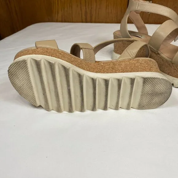 Steve Madden Kirsten Platform Sandals Women's 6.5 Beige - Picture 6 of 11